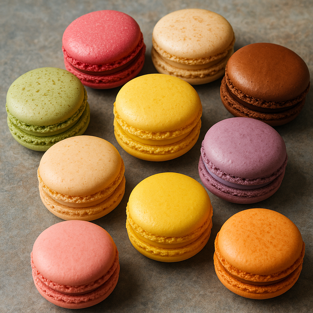 Assorted French Macarons from Dallas Macarons featuring various colors and flavors